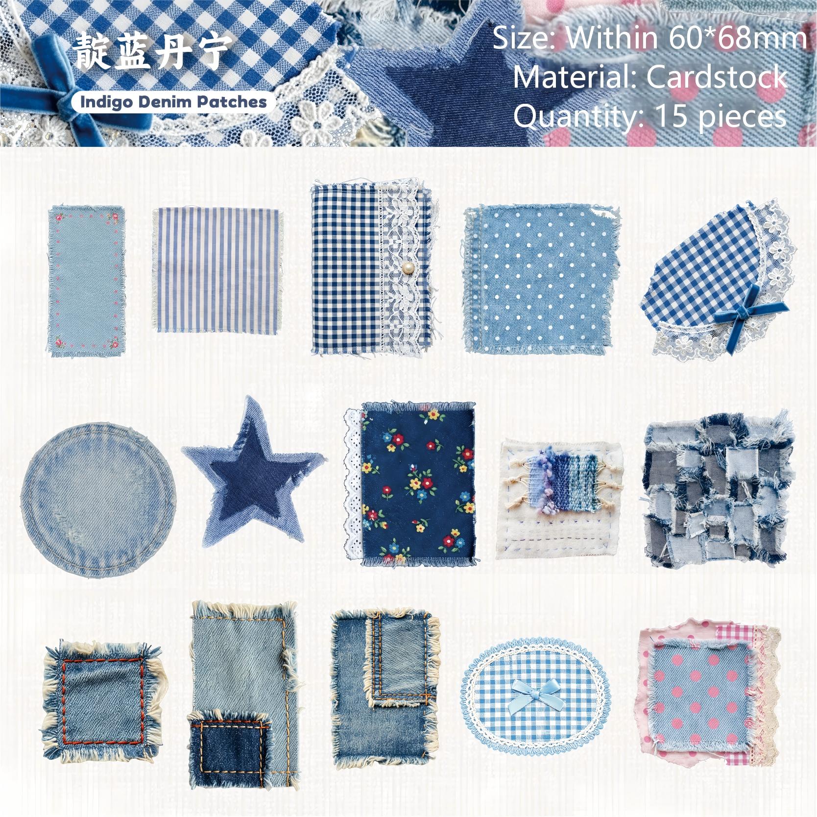 Vintage Fabric Journal Cardstock Stickers -15Pcs each pack