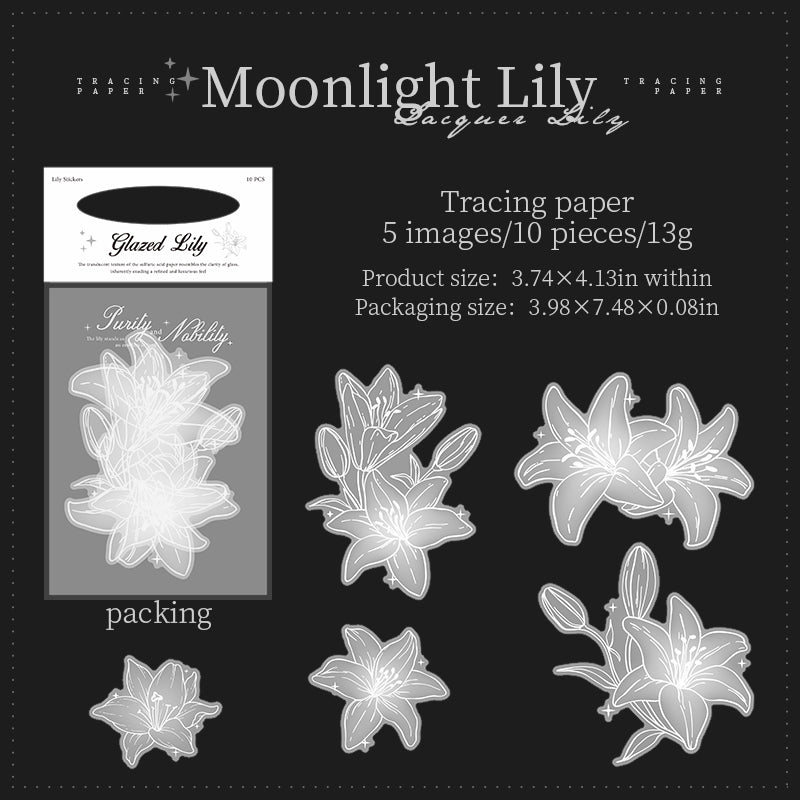 Glazed Lily vellum paper Sticker -10Pcs each pack