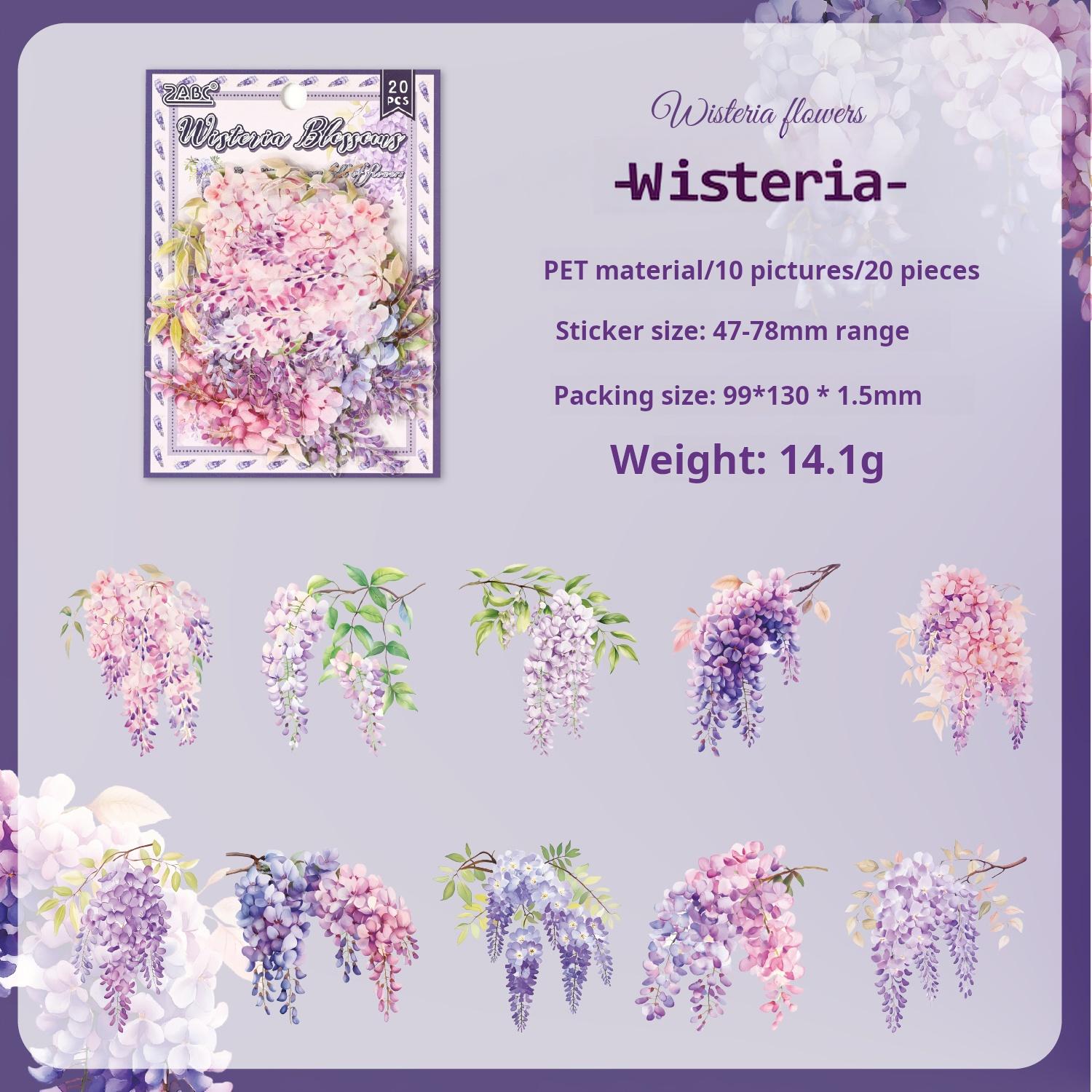 Flower PET Sticker -20Pcs each pack