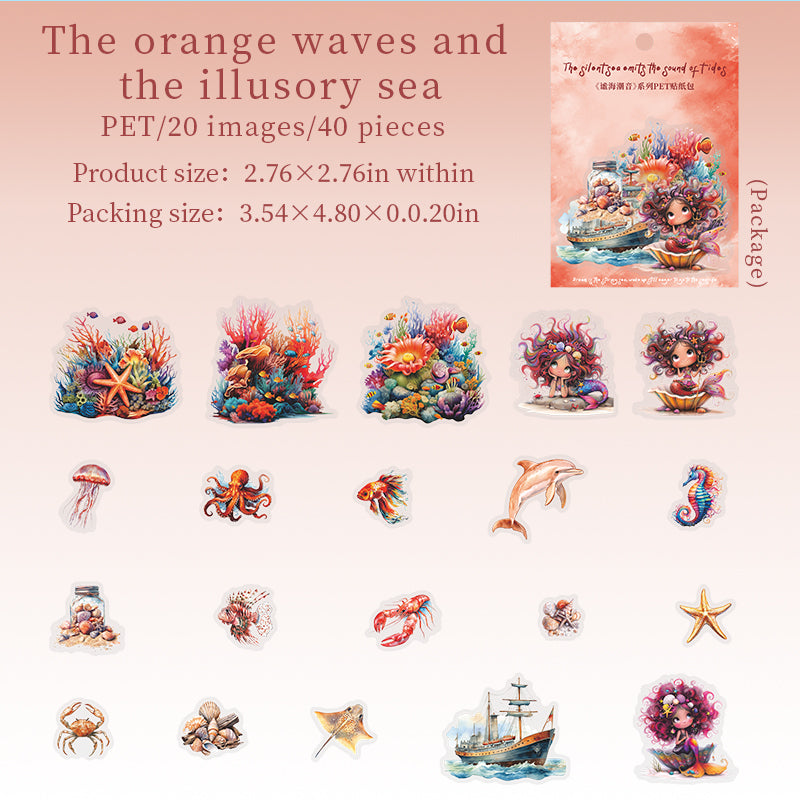 Underwater world PET sticker -40Pcs each pack