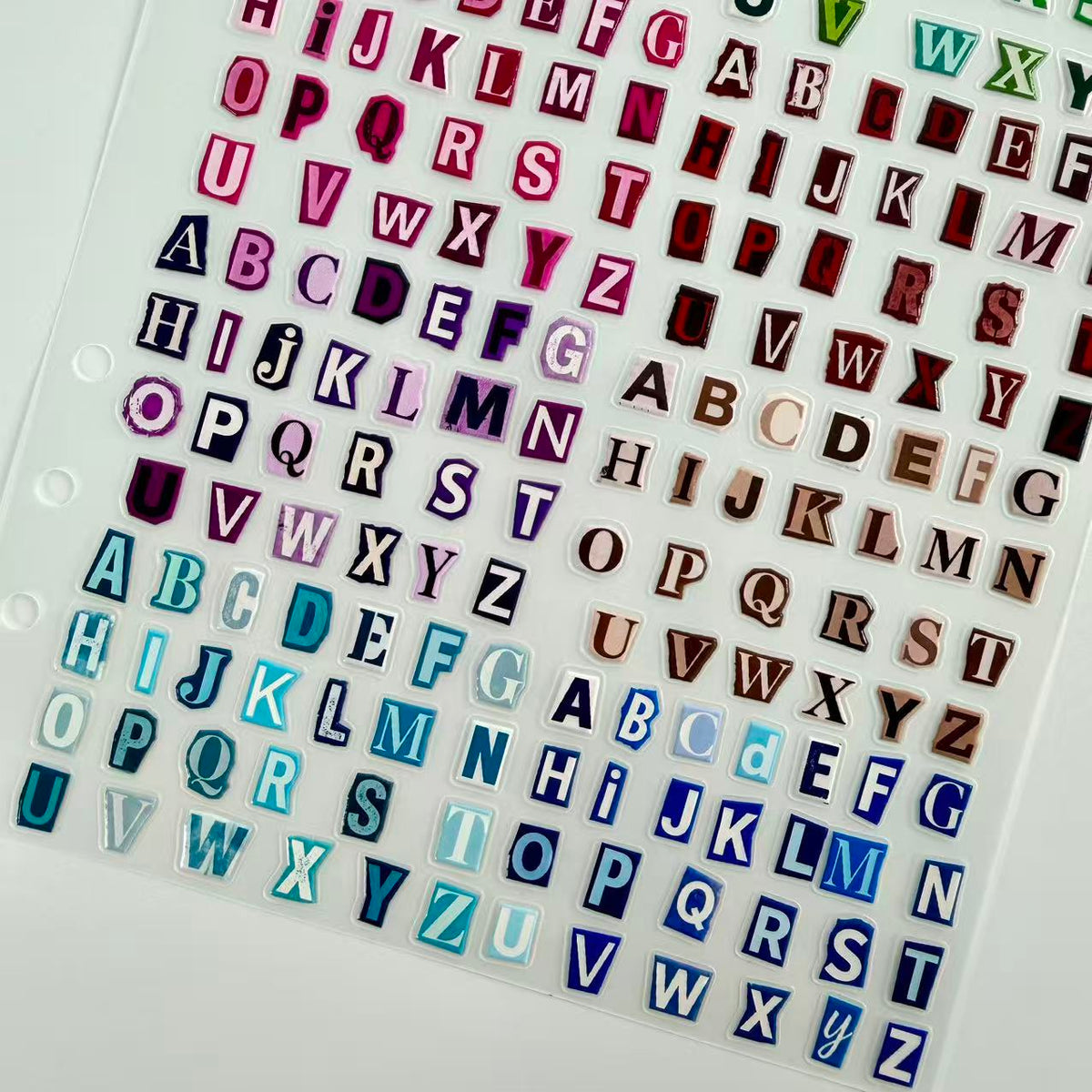 3D Colorful Upper & Lowercase Letters PET Sticker 1 Pcs