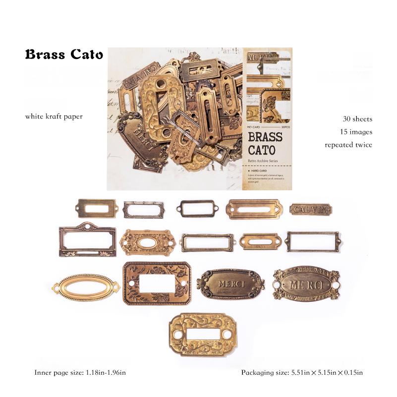 Vintage Archives Solid die cut Sticker -30Pcs each pack