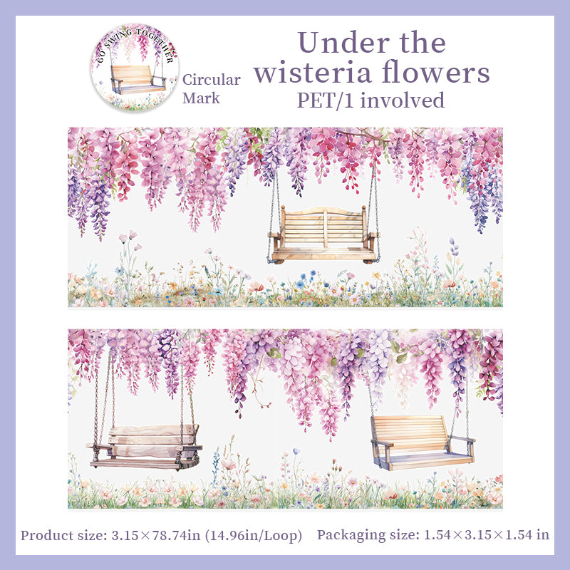 Flowers and Swings PET tape -8CM*2M