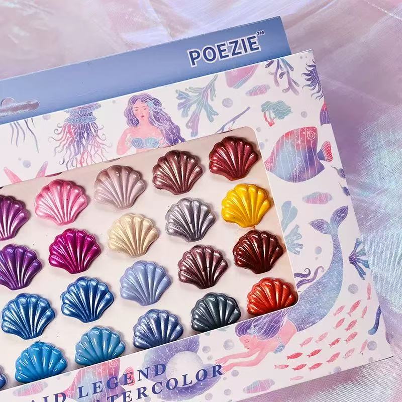 60-Color Pearlescent Watercolor Set