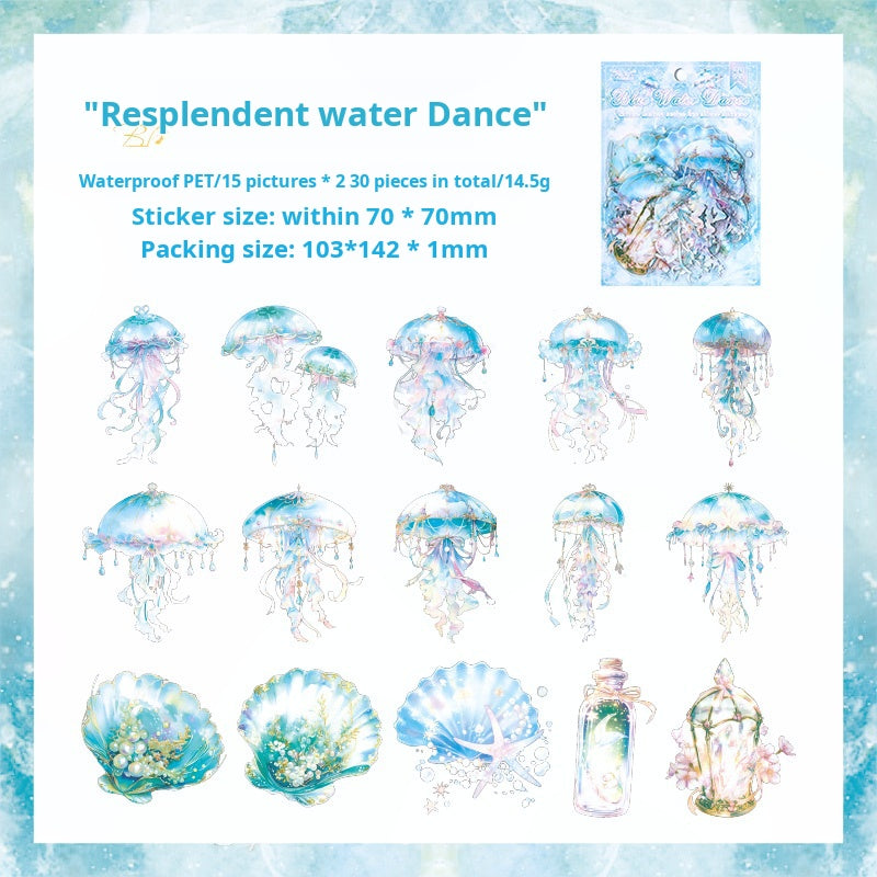 0222 Ocean Waltz Series Stickers -30Pcs each pack