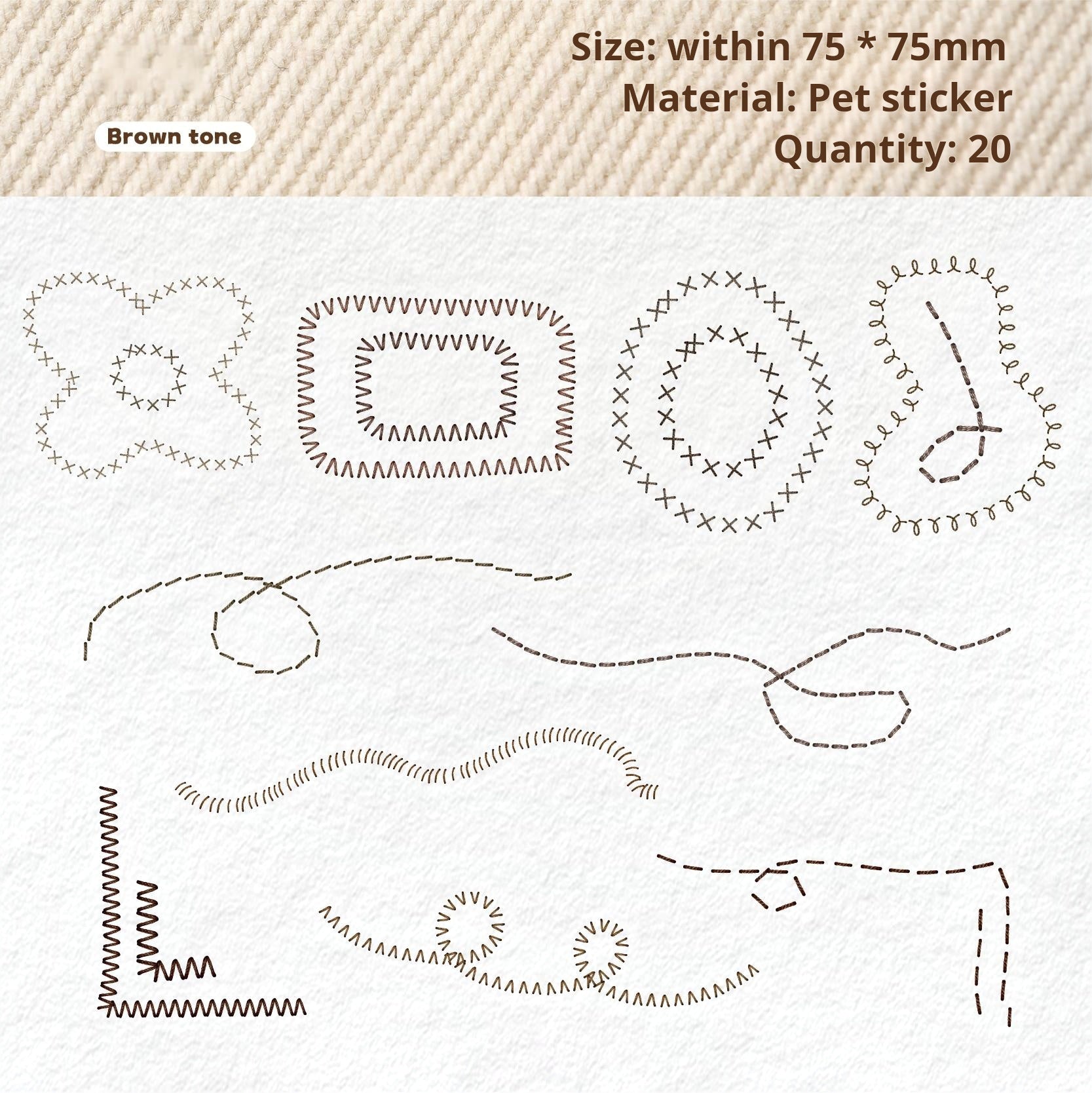 Embroidery thread PET sticker -20Pcs each pack