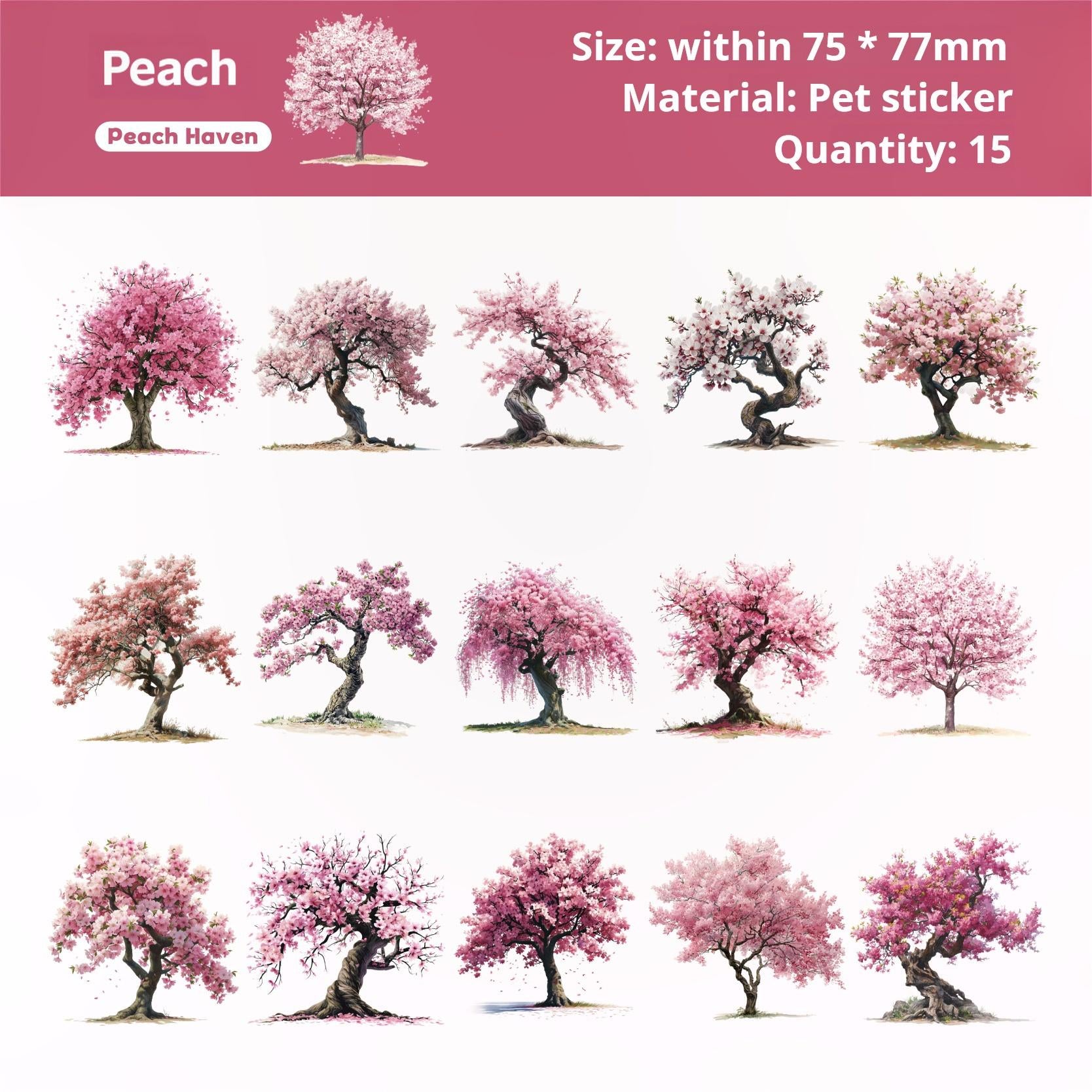 Tree PET sticker -15Pcs each pack