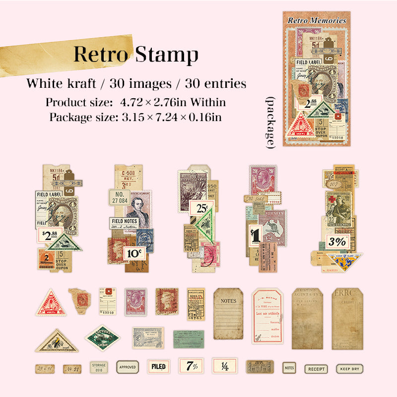 Vintage memories Solid Paper -30Pcs each pack