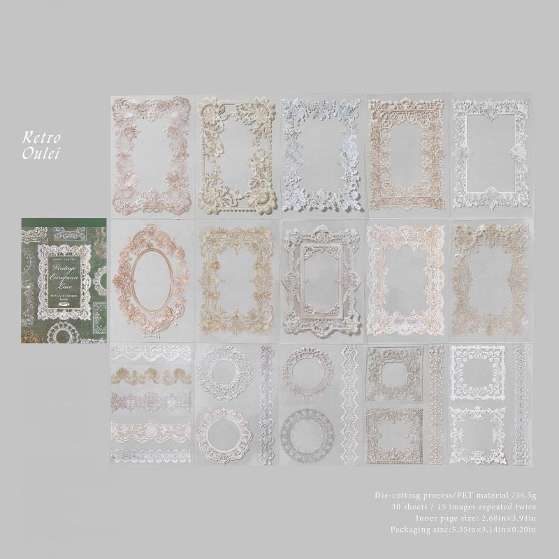 Lace PET sticker book -30Pcs each pack