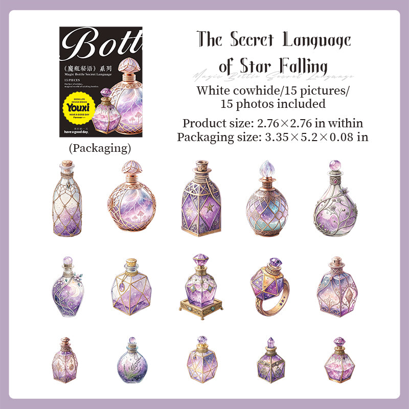 Magic bottle PET sticker -15Pcs each pack