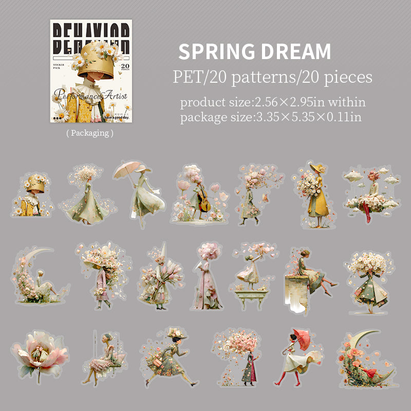 Performance Artist PET Stickers -20Pcs each pack