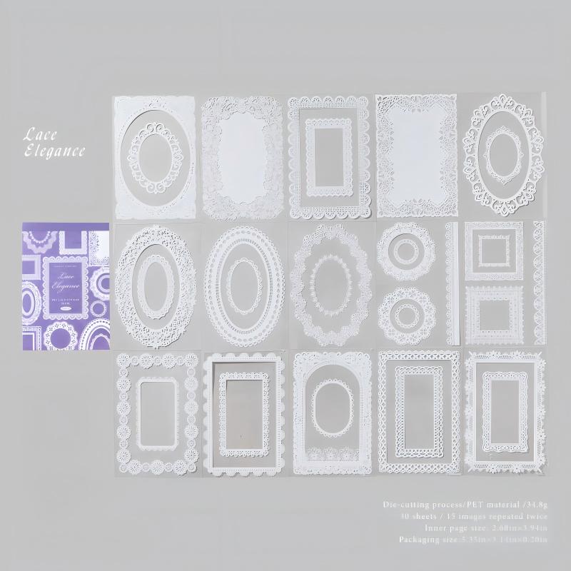 Lace PET sticker book -30Pcs each pack