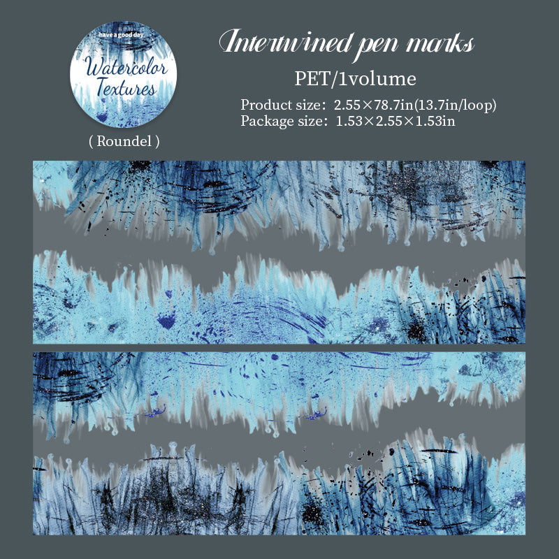 Watercolor texture PET tape -6.5CM*2M