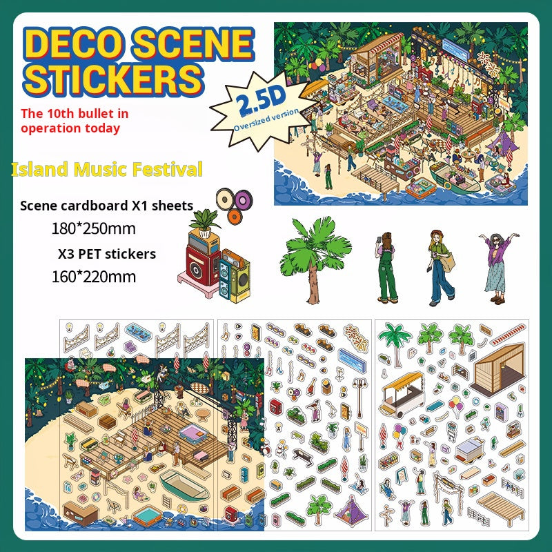 0314 Open today Series Sticker -4Pcs each pack