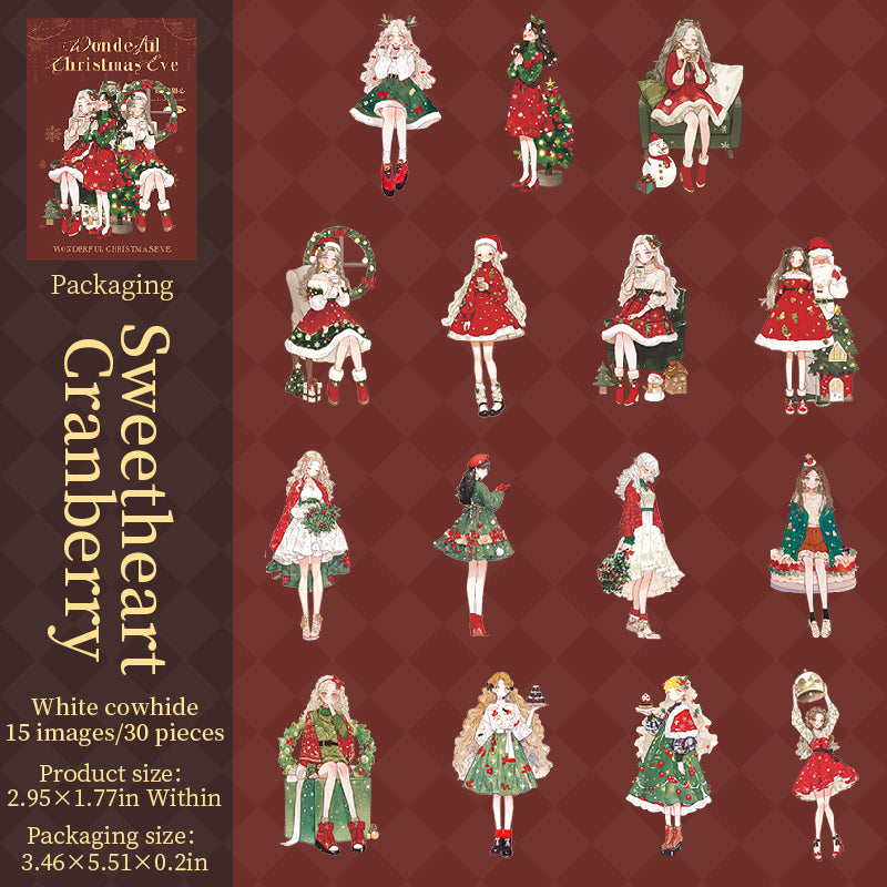 Christmas eve Solid sticker -30Pcs each pack