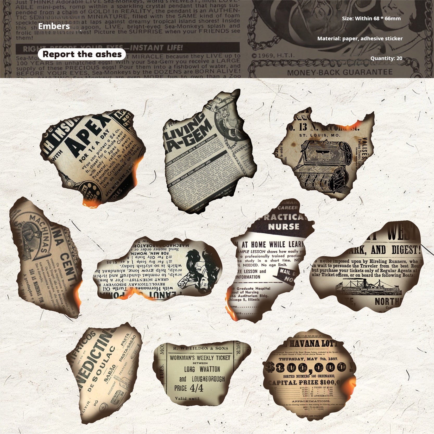 The Language of Time Sticker -20Pcs each pack