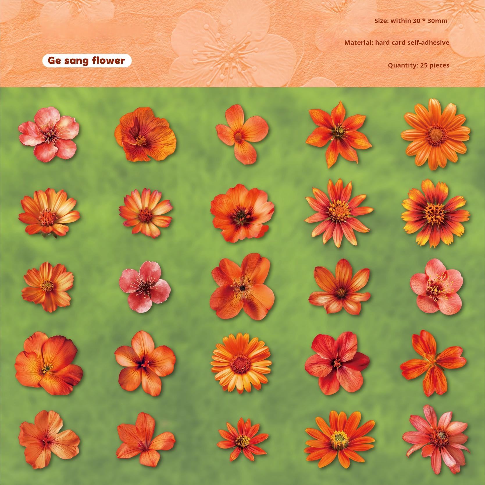0903 Flowers cardstock Sticker -25Pcs each pack
