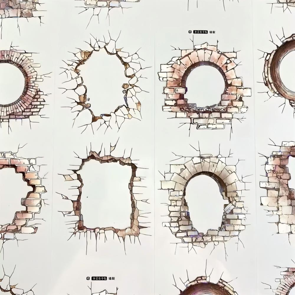 Vintage Cracked Brick PET Tape (8 x 74 cm) 1 loop