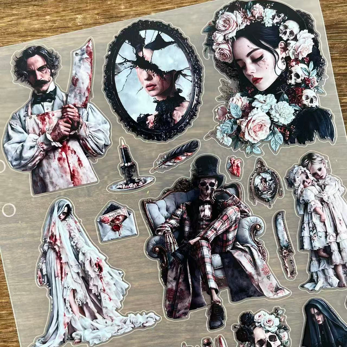 3D Horror Figures (A) PET Sticker 1 Pcs