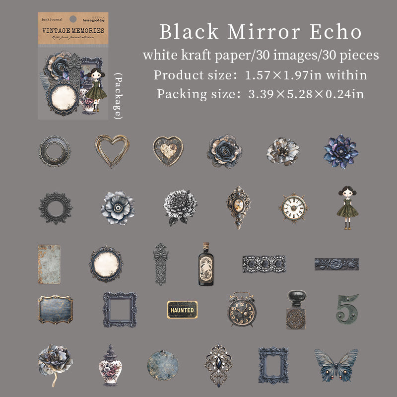 0910 Vintage Solid Sticker -30Pcs each pack