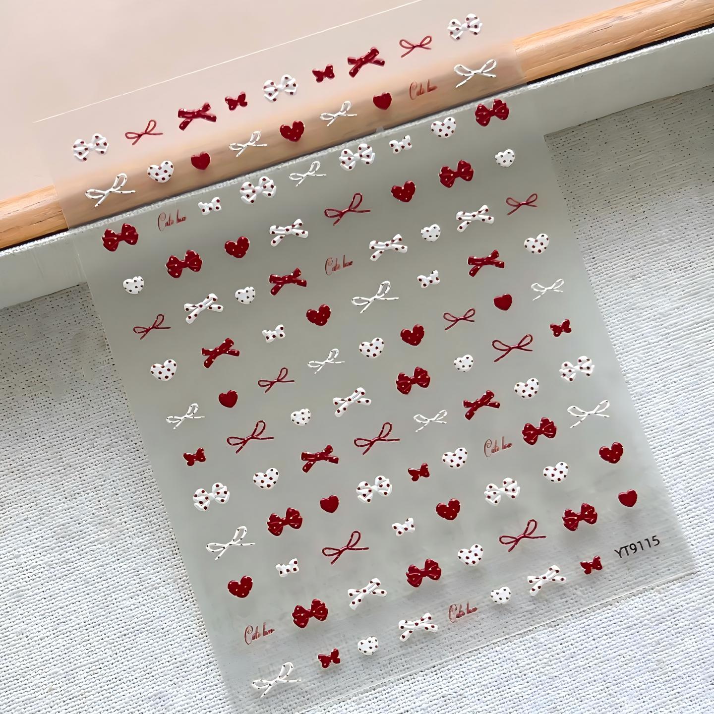 M315- Polka Dot Bow Mini Embossed sticker 1 Pcs