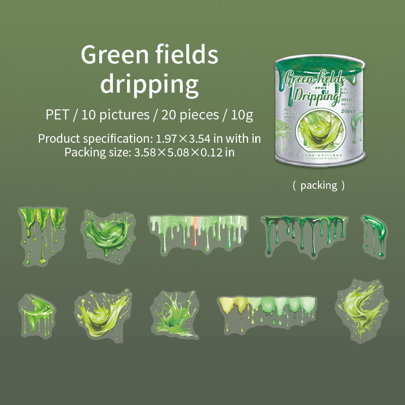 0319 Coloful pigments Series Sticker -20Pcs each pack