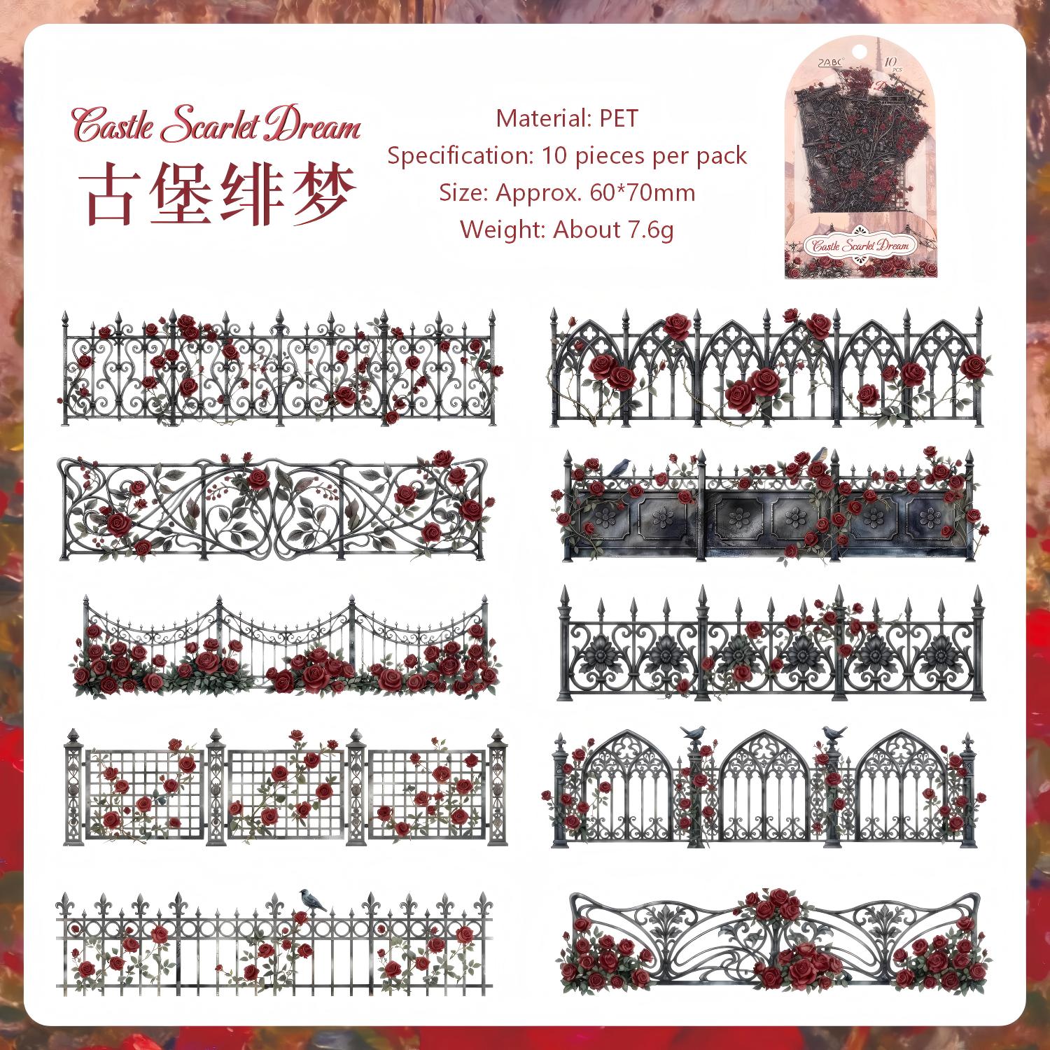 Whispering Flower Hedge PET Stickers -10Pcs each pack