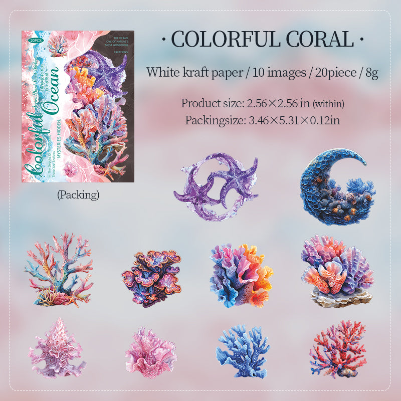 Colorful ocean Solid sticker -20Pcs each pack