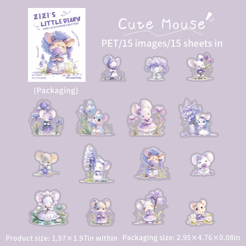 Hamster PET sticker -15Pcs each pack