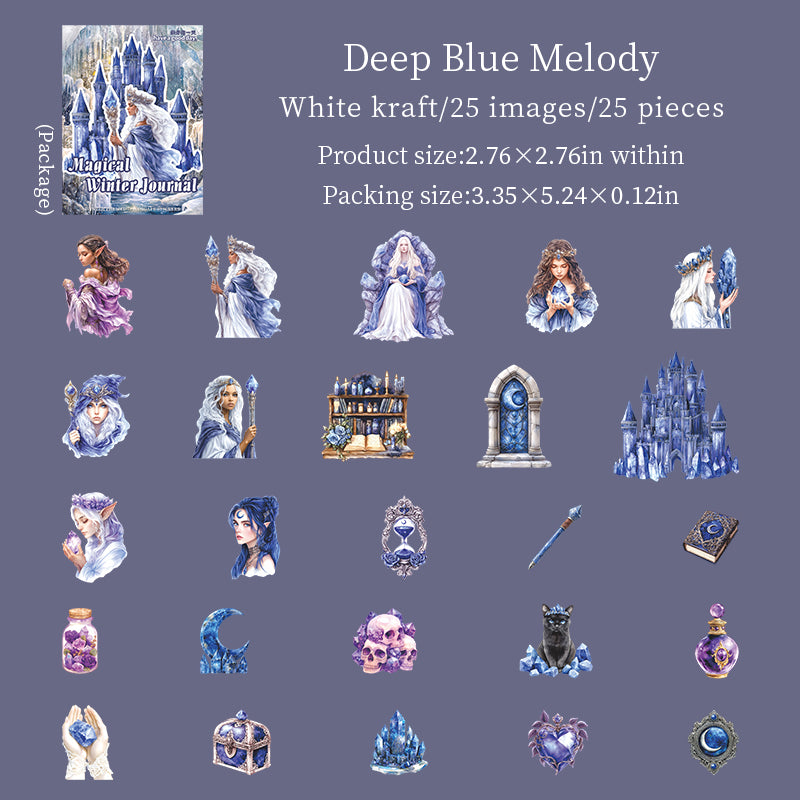 Magical Winter Solid sticker -25Pcs each pack