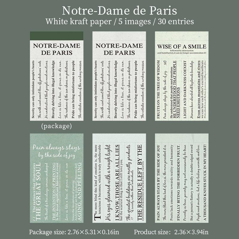Text-themed sticky notes paper -30Pcs each pack
