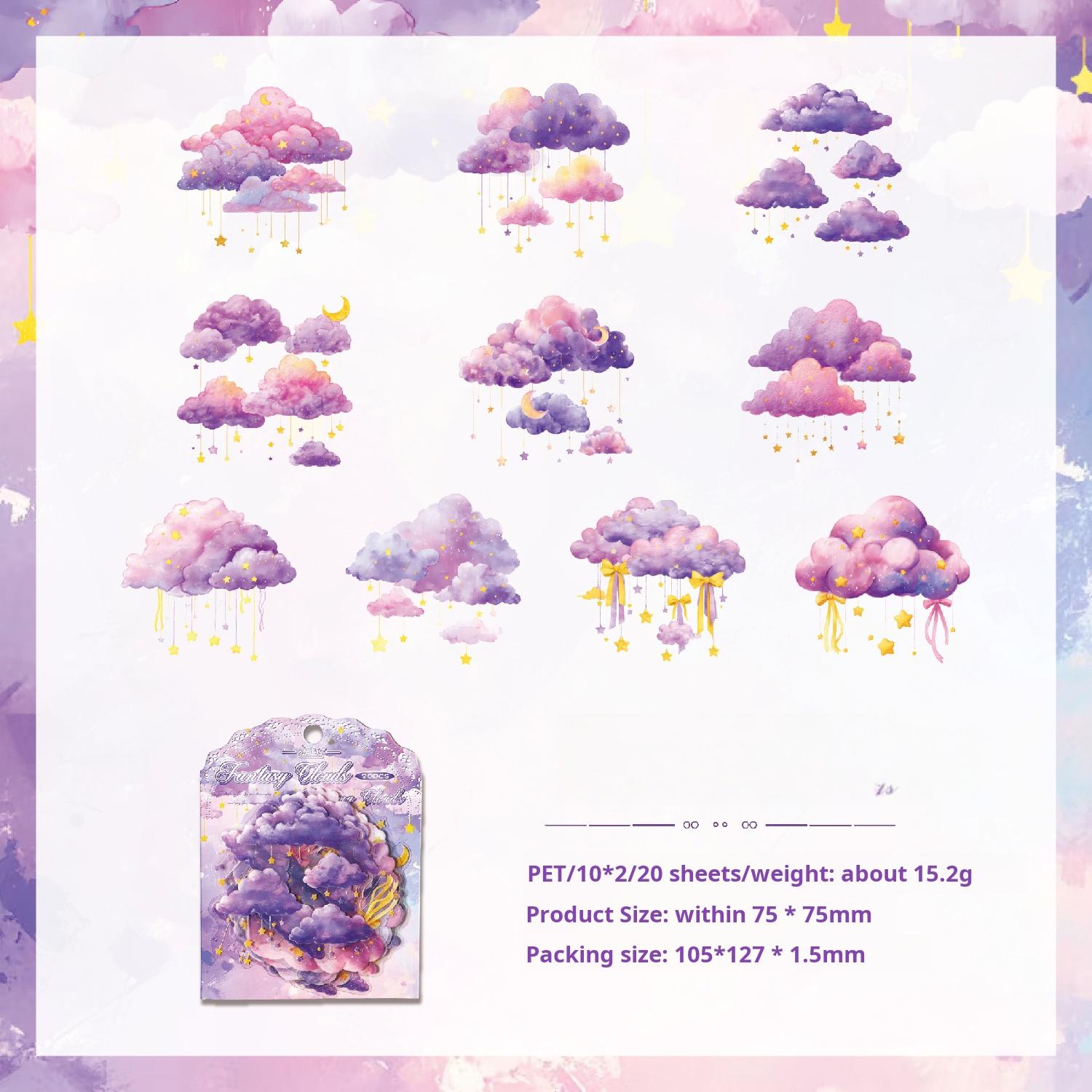 260109 Fantasy clouds PET sticker -20Pcs each pack
