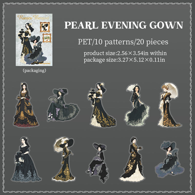 Vintage Rococo banquet PET Sticker -20Pcs each pack