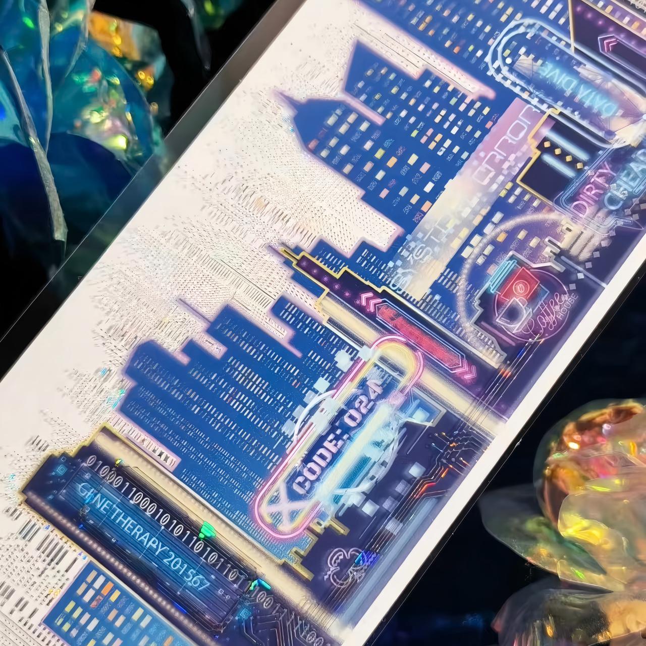 Cyberpunk City Shell Silver PET Tape (7 x 100 cm) 1 loop