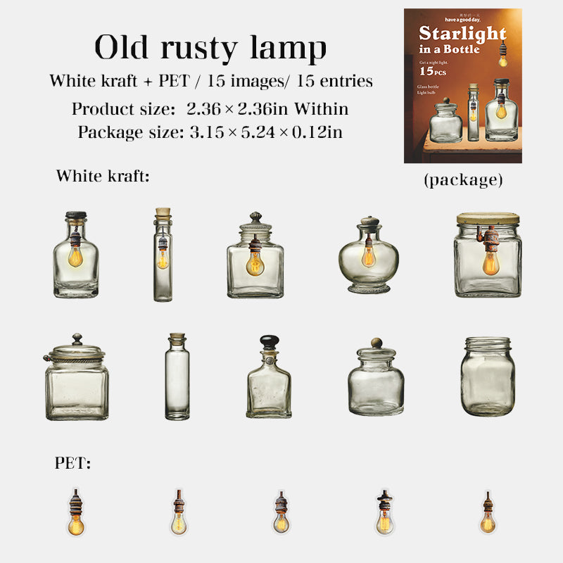 Starlight in a Bottle PET & Solid sticker -15Pcs each pack
