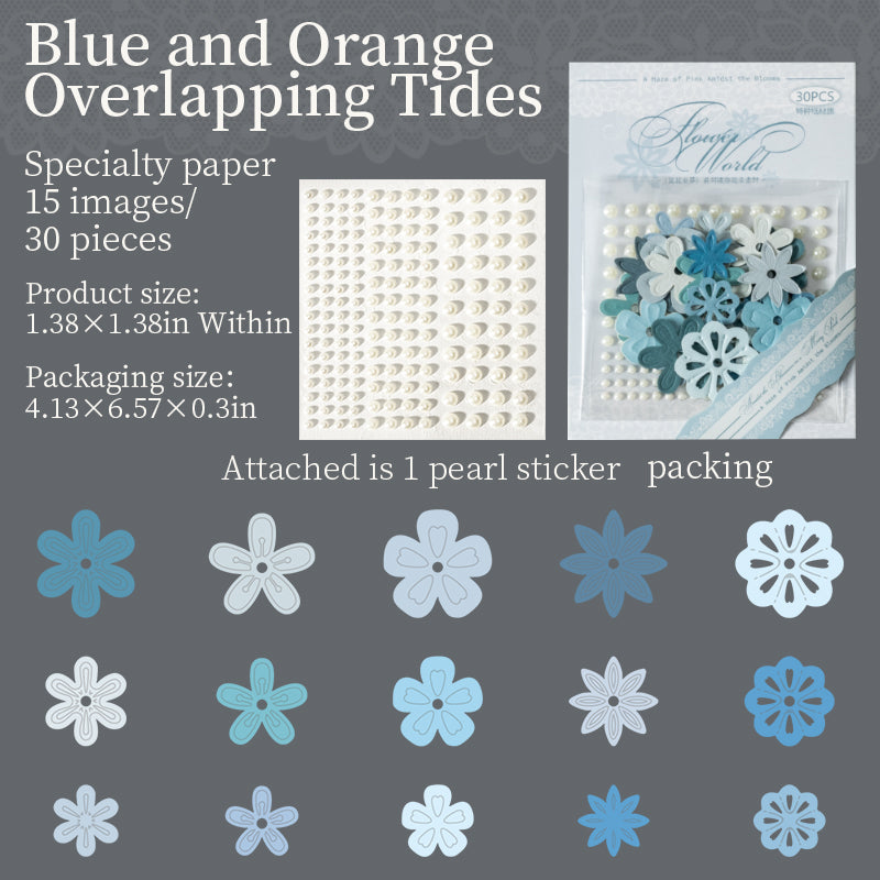 Flowers and pearls die cut Mixed pack -30Pcs each pack