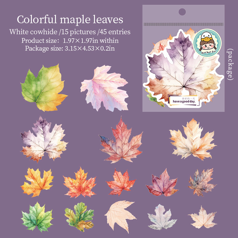 0610 Leaves Solid sticker -45Pcs each pack