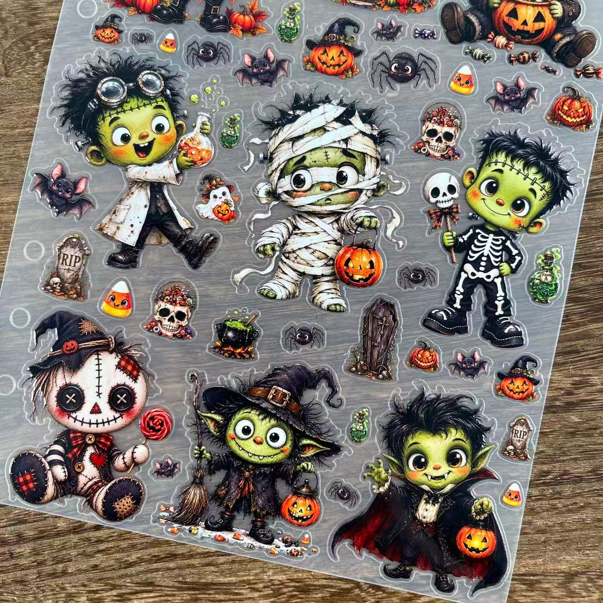 3D Halloween Boys PET Sticker 1 Pcs