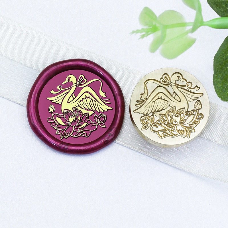 0702 Swan Brass Wax Seal Width 3 cm