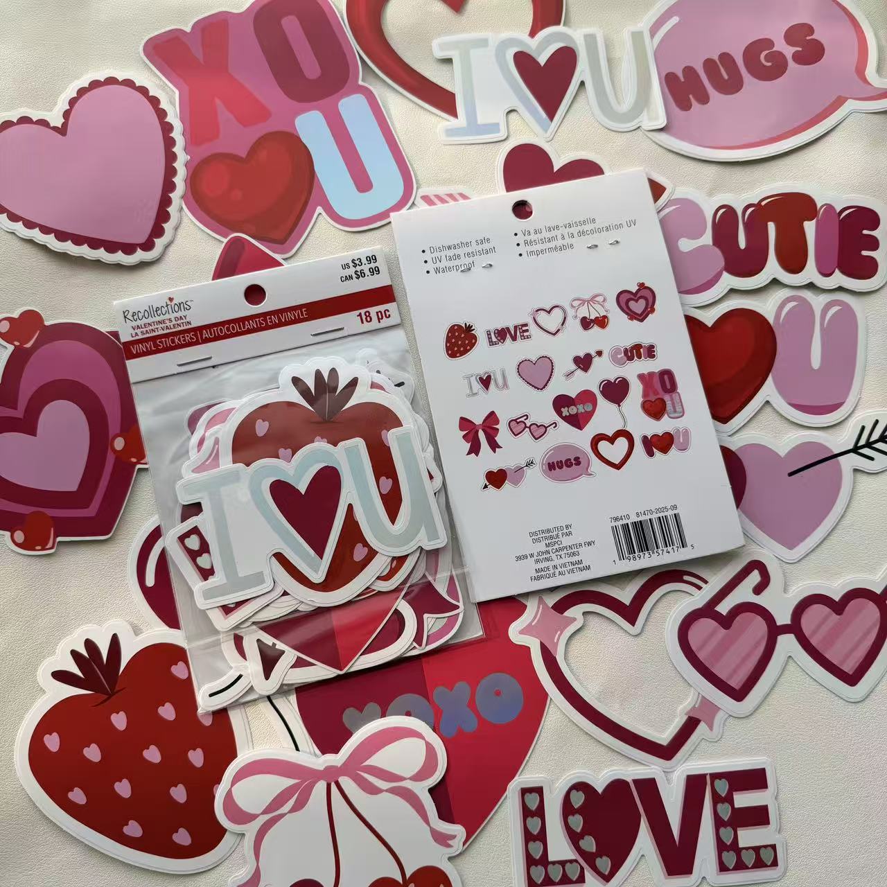 Valentine solid sticker -18Pcs each pack
