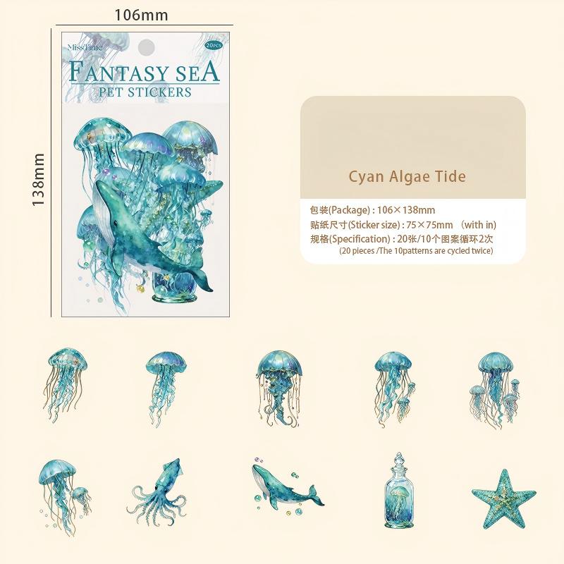 Fantasy ocean sticker -20Pcs each pack
