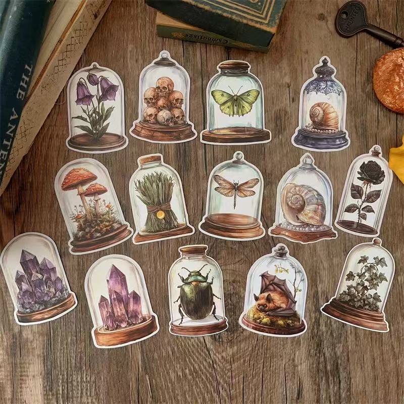 Specimen in a Glass Bottle Solid sticker -14Pcs each pack