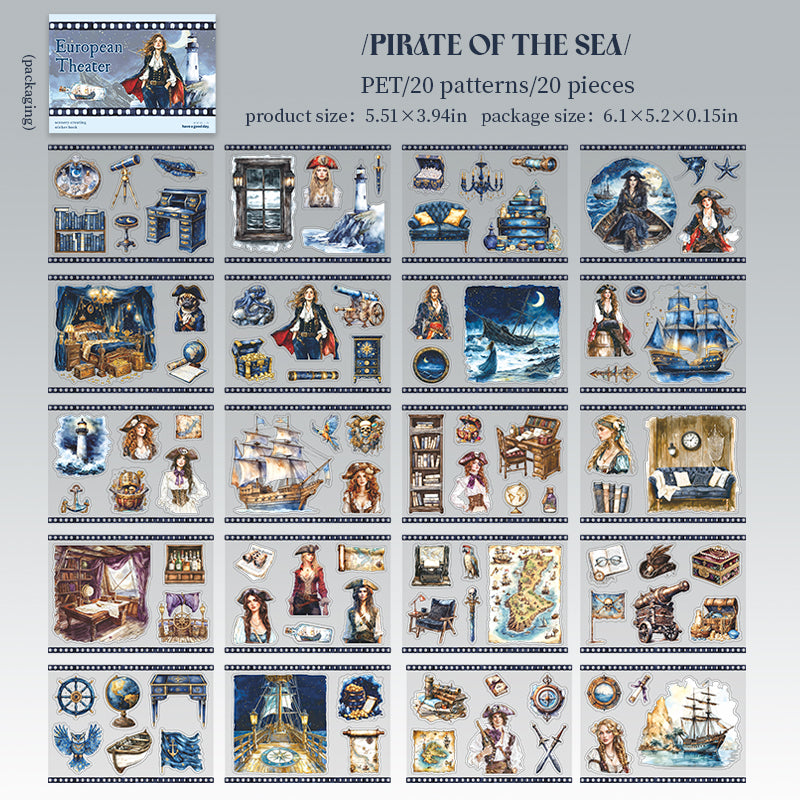 European Theater PET sticker Book -20Pcs each pack