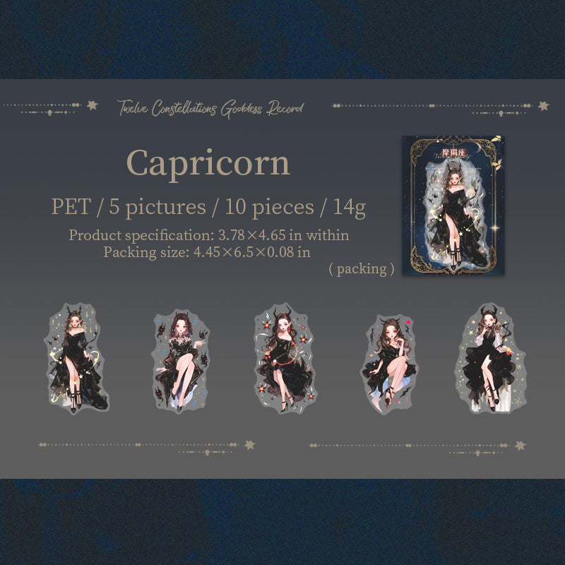 Zodiac PET sticker -10Pcs each pack
