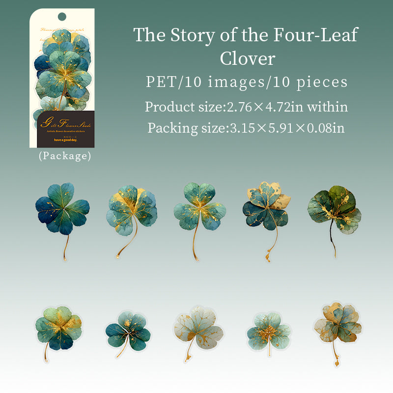 Flowers PET Sticker -10Pcs each pack