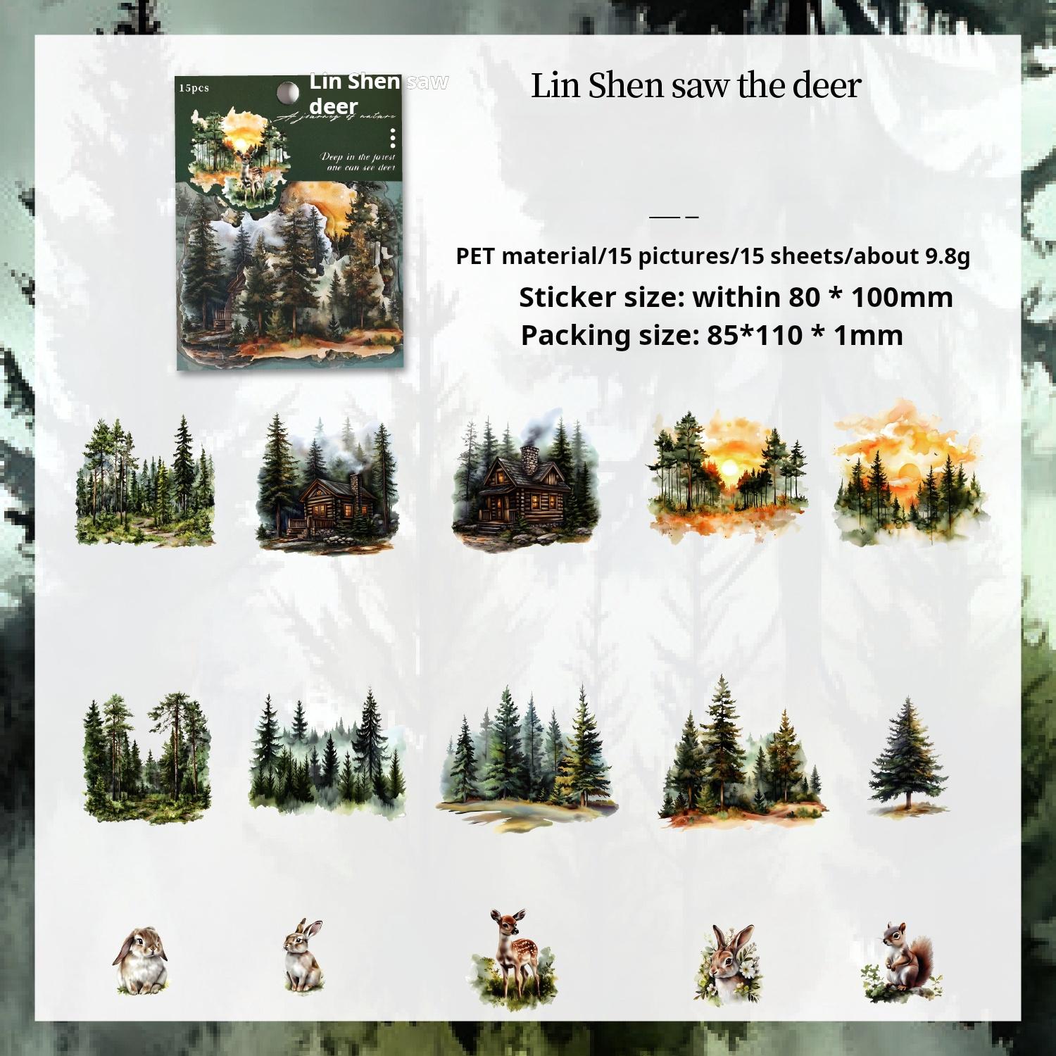 Nature trip PET Sticker -15Pcs each pack