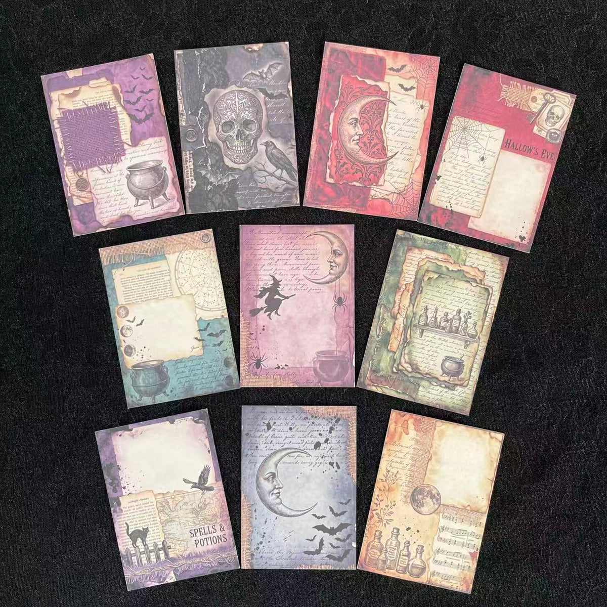 Vintage Witchcraft ATC Cards, Spells & Potions Gothic Ephemera Backgrounds, ATC Cards 1 pack 10pcs 2.5x3.5 inch
