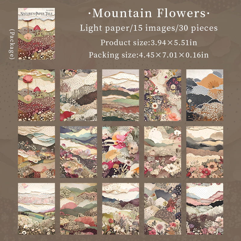 Collage landscape Paper -30Pcs each pack
