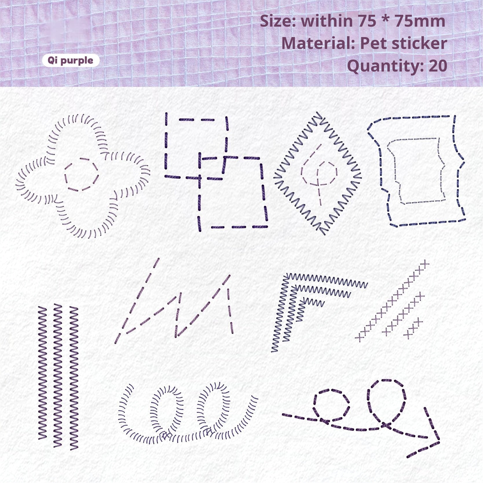 Embroidery thread PET sticker -20Pcs each pack