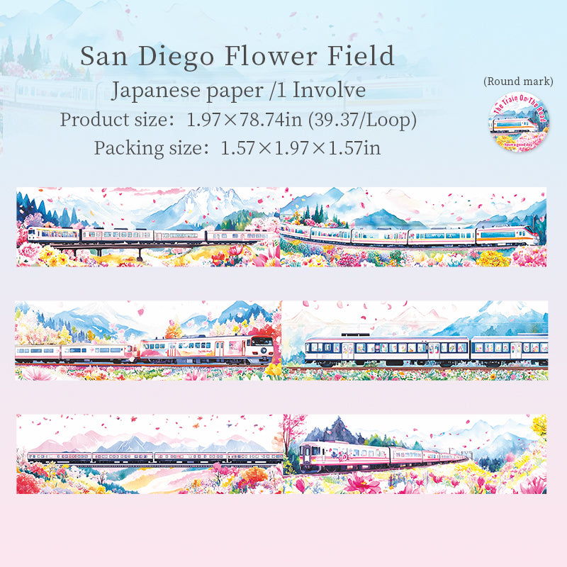 Train on the road Washi tape -5CM*2M